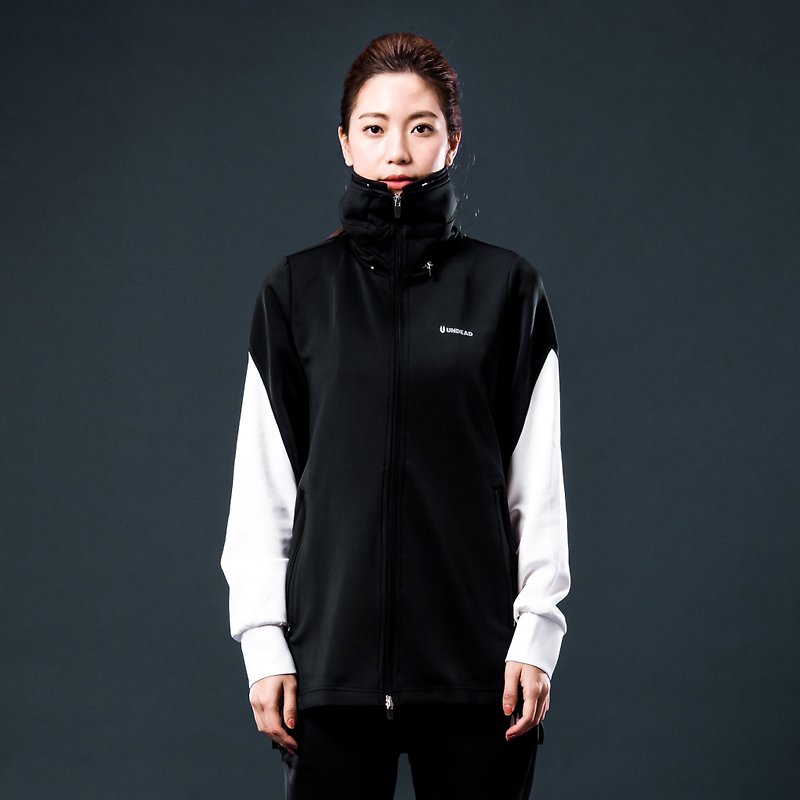Origin Airborne InstaDRY volley Instant Dry Neutral Function Flip Stand Collar Jacket Black and White - Women's Sportswear Tops - Polyester 