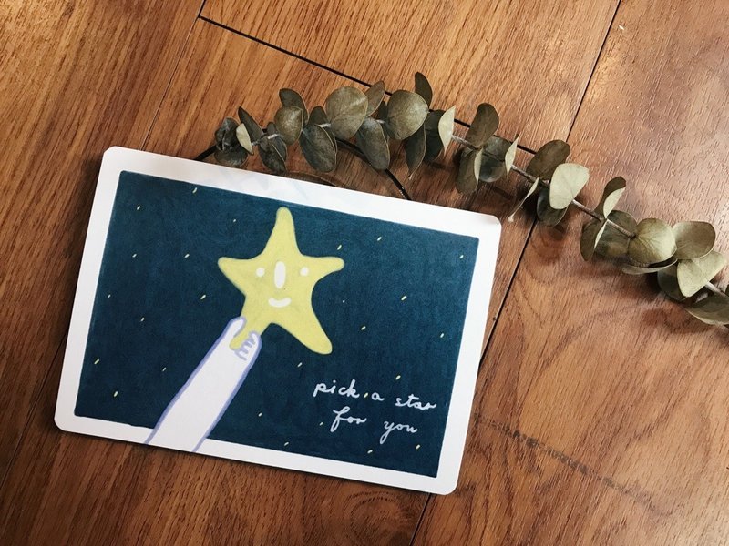 hachii 明信片 pick a star for you - 卡片/明信片 - 紙 藍色