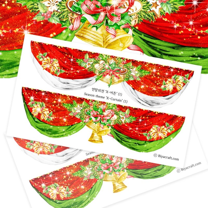 Season theme, X-Curtain - 貼紙 - 紙 紫色