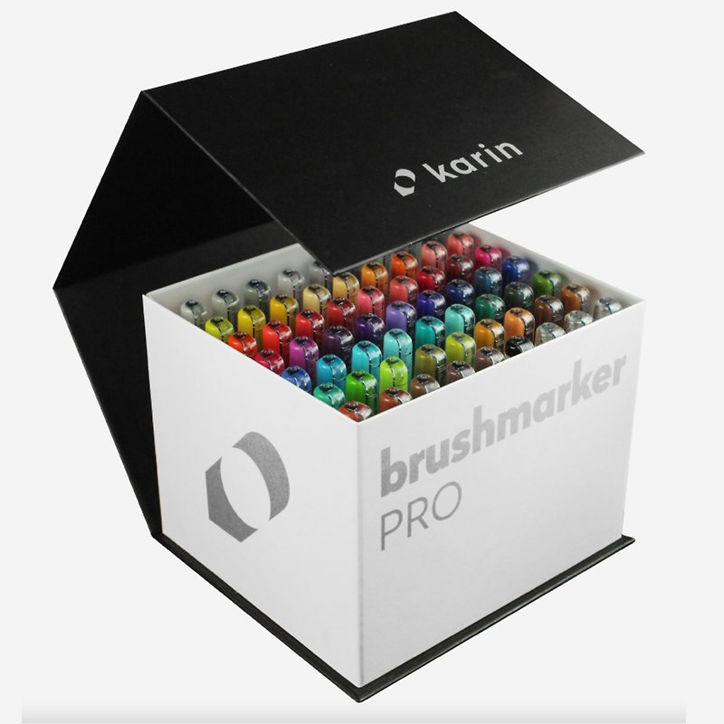 60色のメガボックスリキッドソフトチップ水性ペイントブラシBrushmarkerPRO + 3色混合ペン - その他のペン - 塗料 