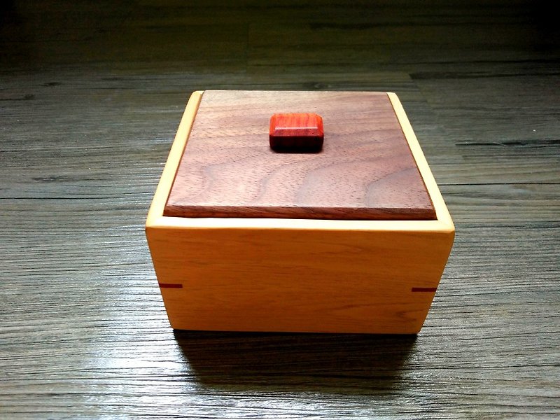 "Colorful" -- hand made log small storage box - Storage - Wood Brown