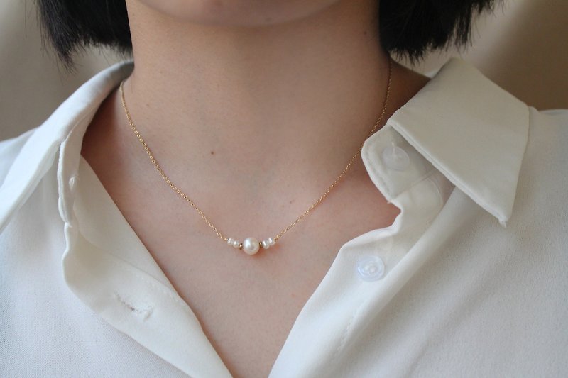 雪境-Pearl天使微笑珍珠項鏈 - 項鍊 - 珍珠 白色