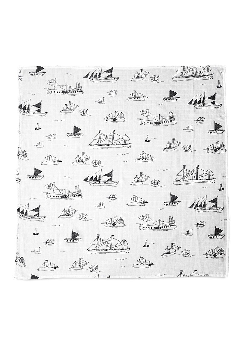 Organic cotton gauze wrap (sail) – OHOY MUSLIN BLANKET - Bedding - Cotton & Hemp Black