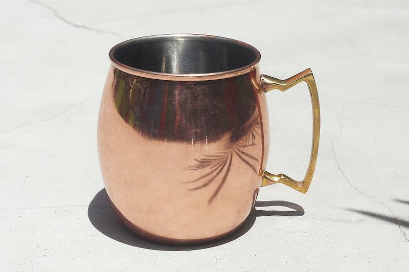 Hand Hand retro red Bronze cup simple cup red Bronze Bronze Bronze cup coffee cup hand red camping cup - the arc - Mugs - Other Metals Red