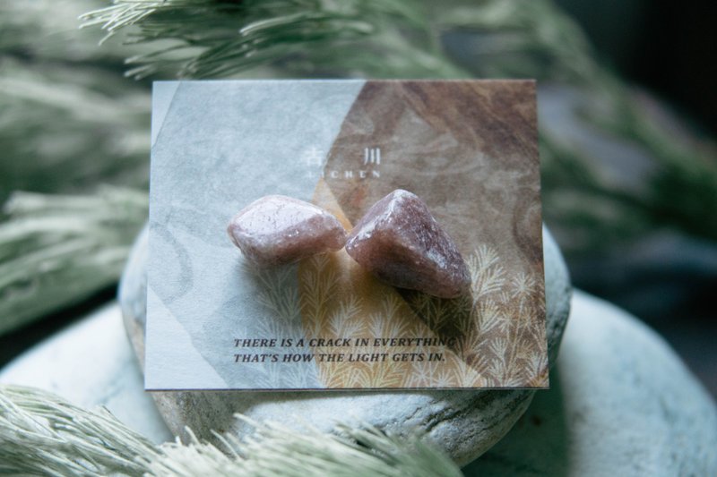 CRACK | 礦物系耳環 |  EARRINGS - 耳環/耳夾/耳骨夾 - 玉石 粉紅色