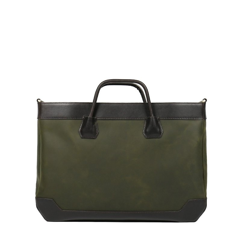 [HANDOS] Lawyer Textured Leather Briefcase - Dark Green (last piece) - Briefcases & Doctor Bags - Genuine Leather Green