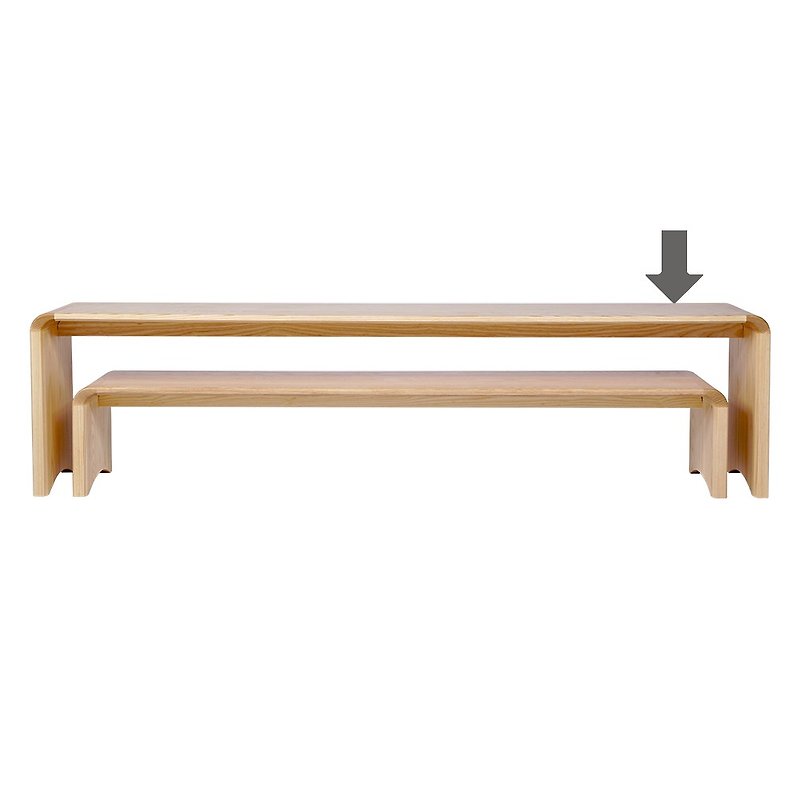 Lakeside double-layer solid wood TV cabinet-Upper [Gebengen Series] WRTV005R-1 - โต๊ะวางทีวี - ไม้ 