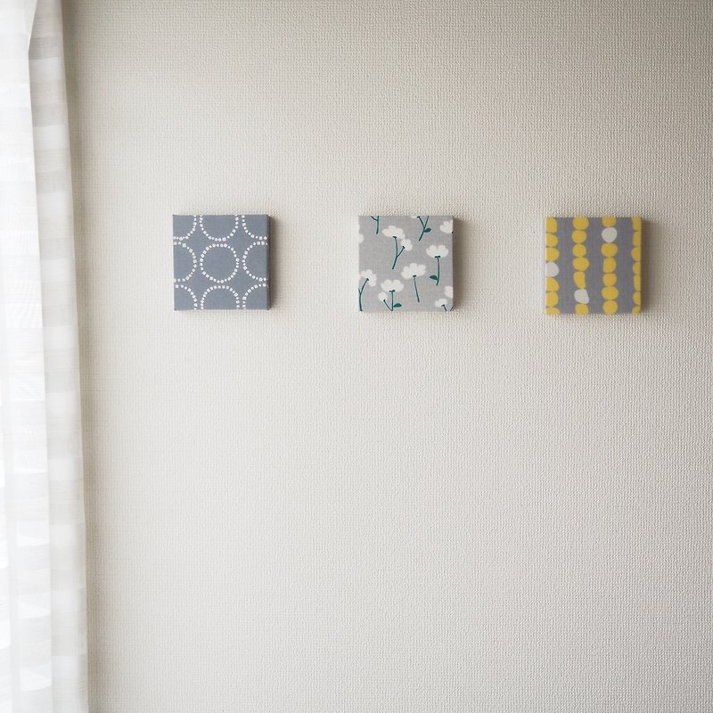 Fabric panel small size / 3 piece set / Gray - Wall Décor - Cotton & Hemp Gray