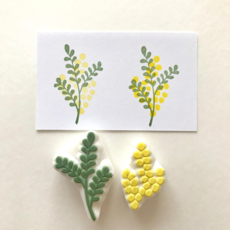Botanical stamp Mimosa - ตราปั๊ม/สแตมป์/หมึก - ยาง สีเหลือง