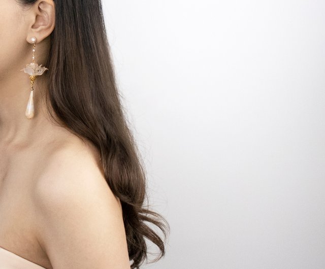 OVER THE MOON。Pearl Earrings - Shop 0924 Laboratory Earrings