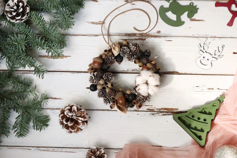 Classic Christmas Series | Winter Fruit Wreath Christmas Exchange Christmas Gifts Customized Gifts - Dried Flowers & Bouquets - Plants & Flowers 