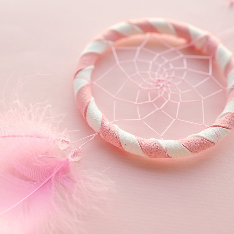 捕夢網材料包 8cm  - 粉紅+白(雙色) -  畢業禮物 交換禮物 - 其他 - 其他材質 粉紅色