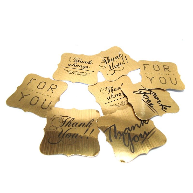 Brushed Gold gift stickers ─ logo - สติกเกอร์ - กระดาษ สีทอง
