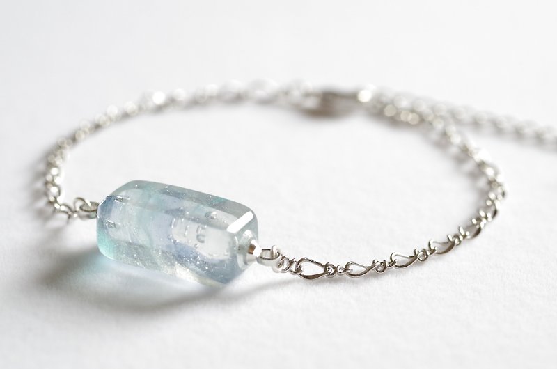 Cast glass bracelet, Tamayura - Bracelets - Glass Blue