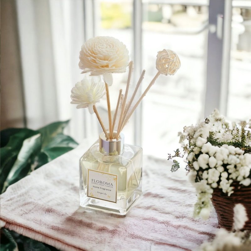 白薑花 Ginger Lily 室內擴香瓶 Home Diffuser - 香氛/精油/擴香 - 其他材質 白色