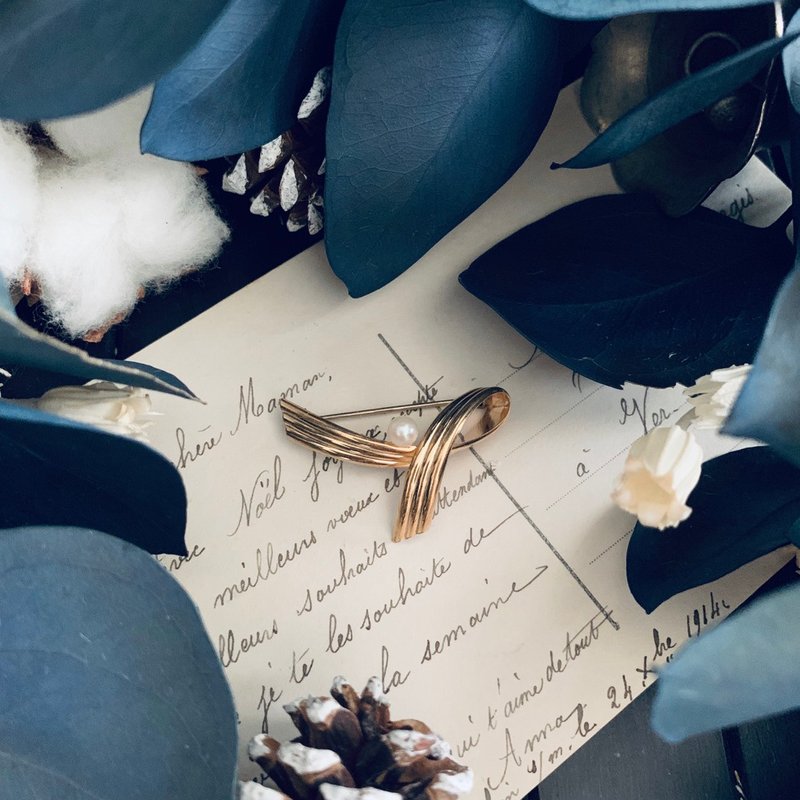 靜止包金胸針 - 胸針 - 其他材質 