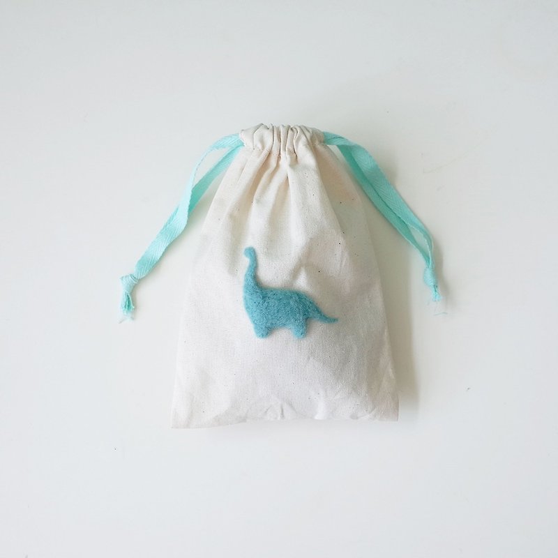 【Q-cute】小束口袋系列-雷龍 - 化妝袋/收納袋 - 棉．麻 藍色