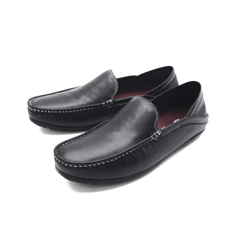 W&M (male) round head can step on feet moccasin loafers driving shoes men's shoes - black (gray is also available) - รองเท้าอ็อกฟอร์ดผู้ชาย - หนังแท้ 