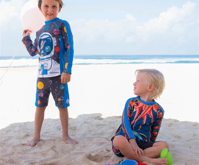 Voda Beba Boys Children's Swimsuit Long Sleeve Sunscreen Split Two