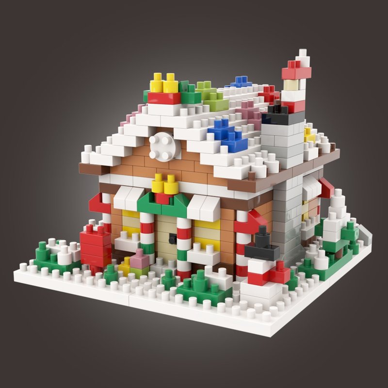 Archbrick Christmas Winter Candy House Brick Nanoblock - ของวางตกแต่ง - พลาสติก หลากหลายสี