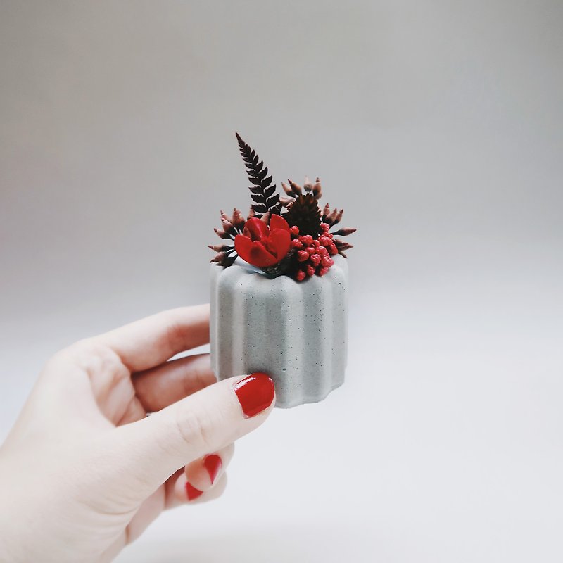 CANELÉ French Kelly | Bloody Mary·Dry/Non-flowered Cement dessert diffuser decoration - ช่อดอกไม้แห้ง - ปูน สีแดง