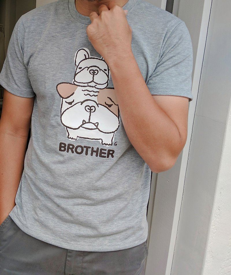 (Sold out) [British and French]-French T-shirt-Gray S - เสื้อฮู้ด - วัสดุอื่นๆ สีเทา
