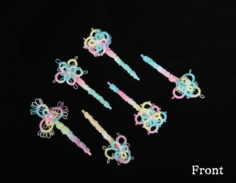 Tatting hairpins (needle tatting) - 髮夾/髮圈 - 其他材質 