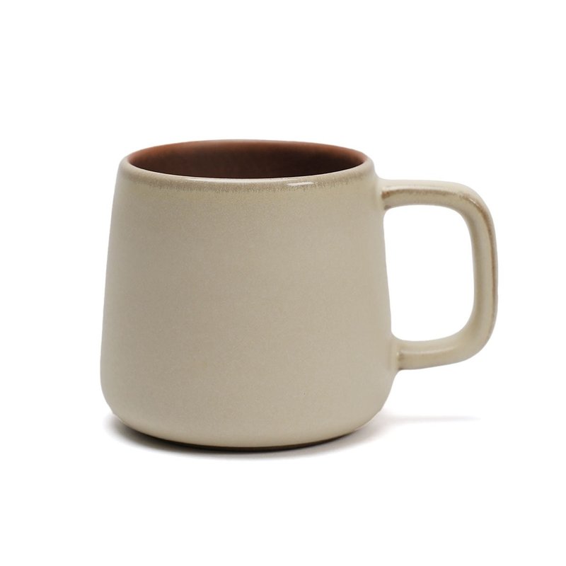 Aurli│Craft goods_Old rock mud mountain cup_Standing in white (one time firing without inner glaze) - Mugs - Pottery White