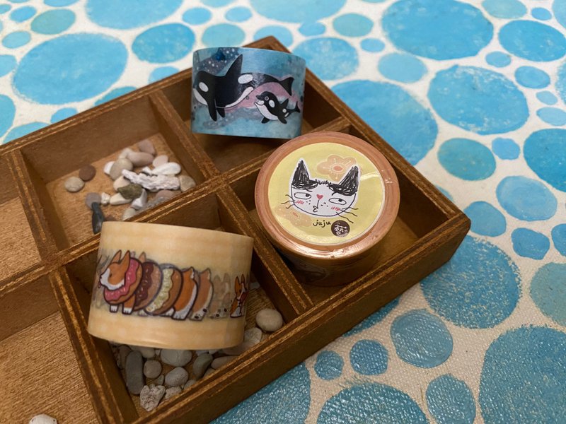 Paper tape/marine animals/whale shark/killer whale/octopus/corgi/donut/cat/collage DIY - Washi Tape - Paper 