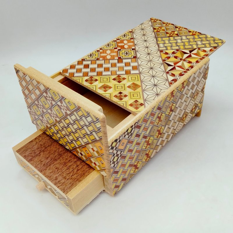 5 sun Drawer 10 steps Yosegi Japanese puzzle box Himitsu-bako by Hiroyuki Oka - Other - Wood 