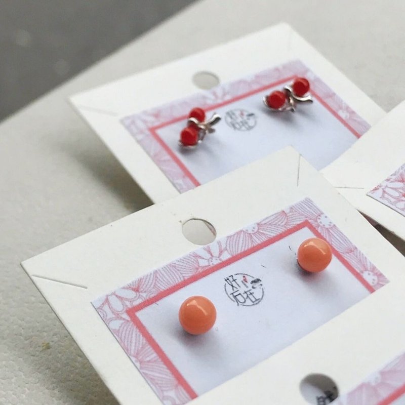 【End of Season Qingjiu】Natural Pink Coral | Sterling Silver Earrings | Unique Products | Fast Shipping - Earrings & Clip-ons - Gemstone Multicolor