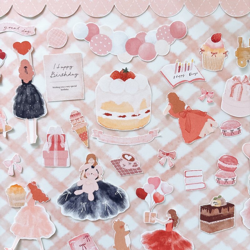 Birthday girls - 貼紙 - 紙 粉紅色