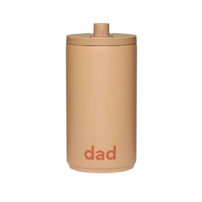 350ml direct drinking thermos cup – milk tea color (dad style) - กระบอกน้ำร้อน - วัสดุอื่นๆ สีเหลือง