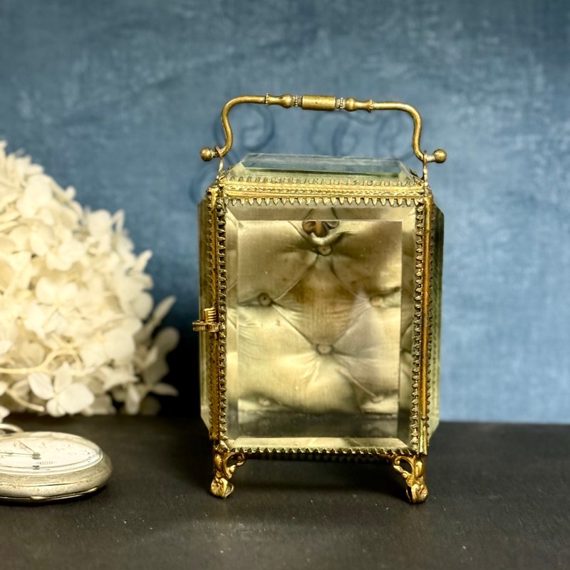 50729-絕美法國古董懷錶盒珠寶盒 - 居家收納/收納盒/儲物盒 - 銅/黃銅 