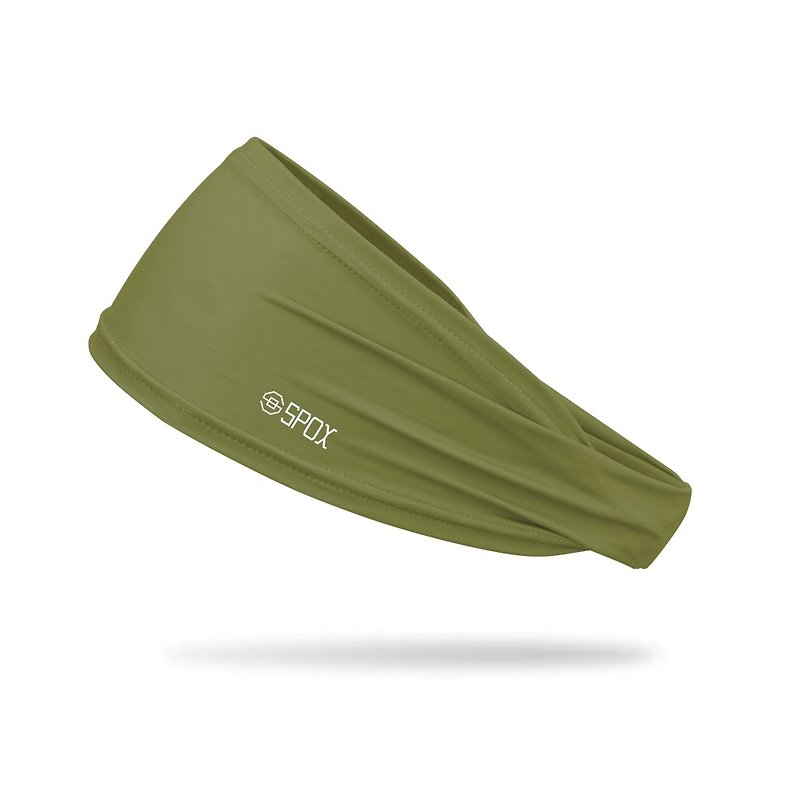 【活力橄欖綠】- SPOX 涼感運動潮流頭巾 冬季素色 排汗速乾 頭帶 - 其他 - 聚酯纖維 綠色