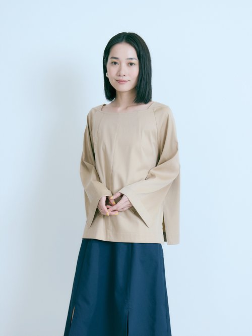 許許兒 XUXUWEAR 葉脈長袖上衣-焦茶