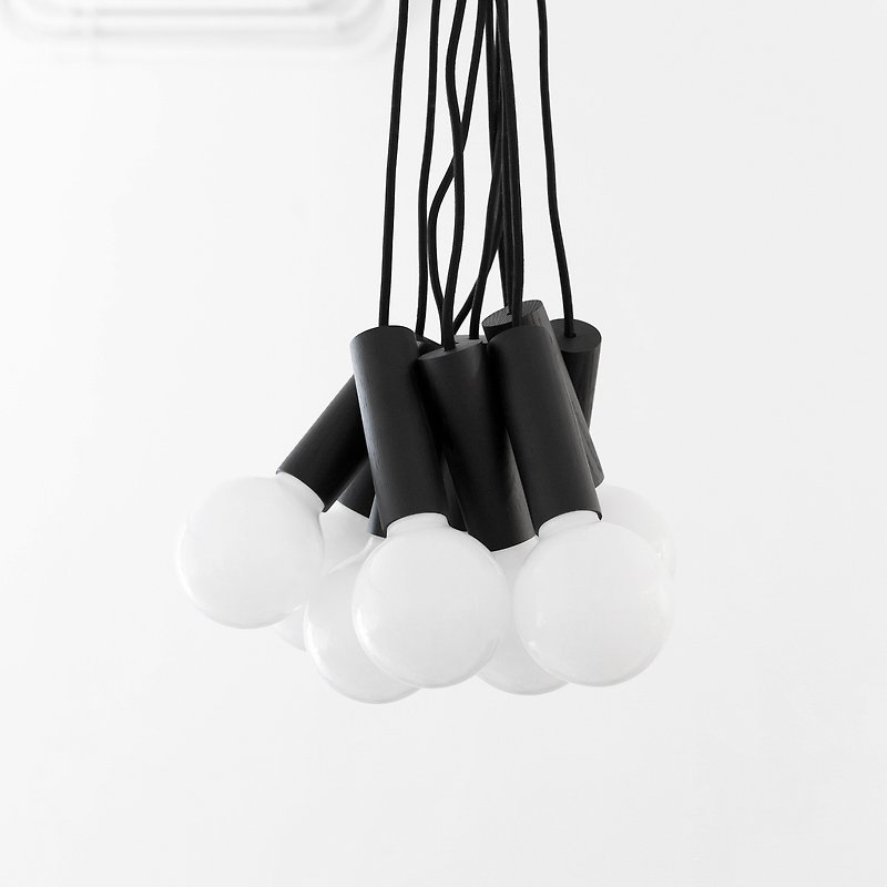 CHERRY Pendant Lamp | wooden pendant | black - โคมไฟ - วัสดุอื่นๆ 