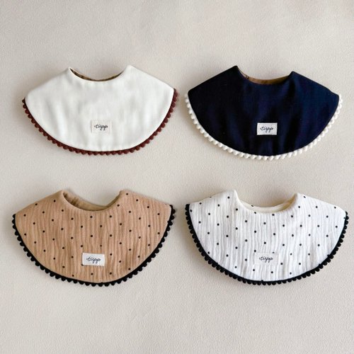 たんぽぽの手作りベビーグッズ | 水玉無地ポンポンレーススタイ