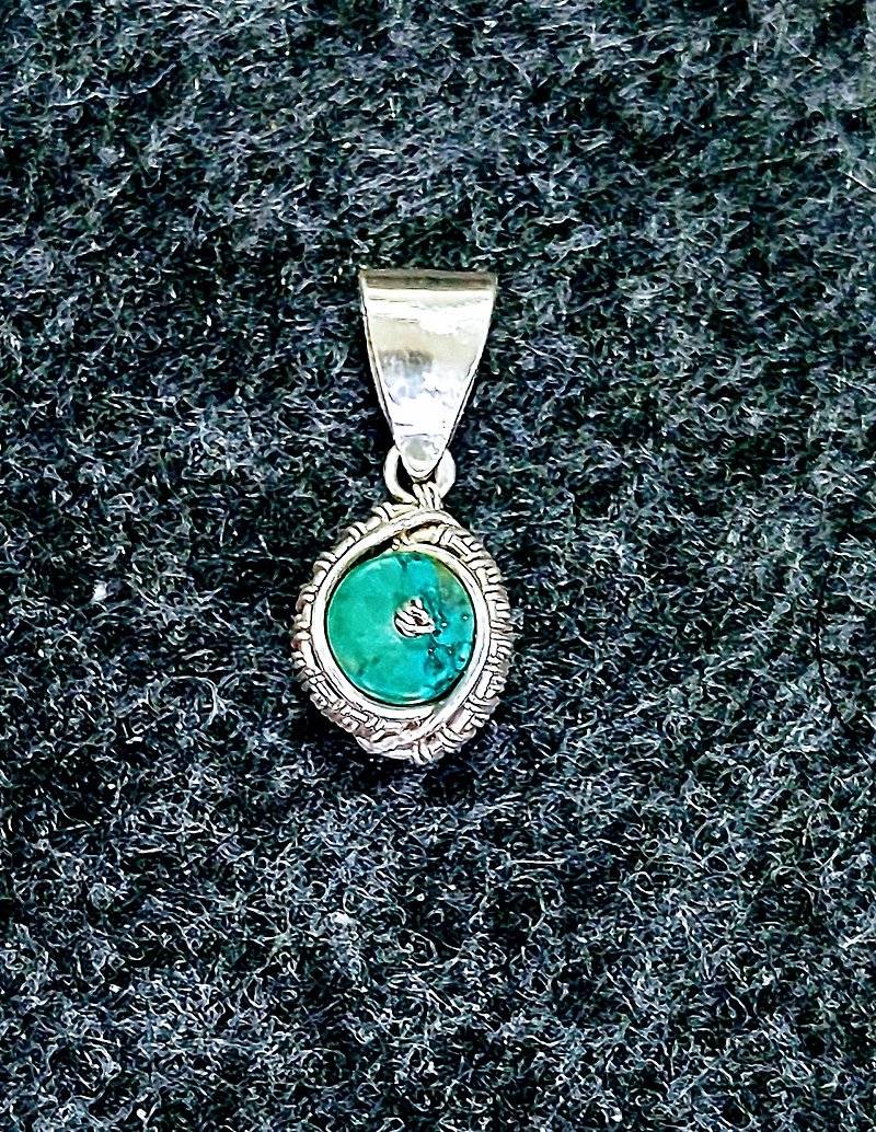 Turquoise Silver braided locket - Other - Gemstone Green