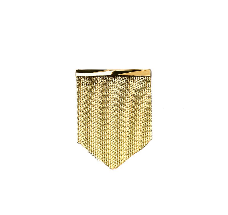 Façade golden tassel brooch - เข็มกลัด - โลหะ สีทอง