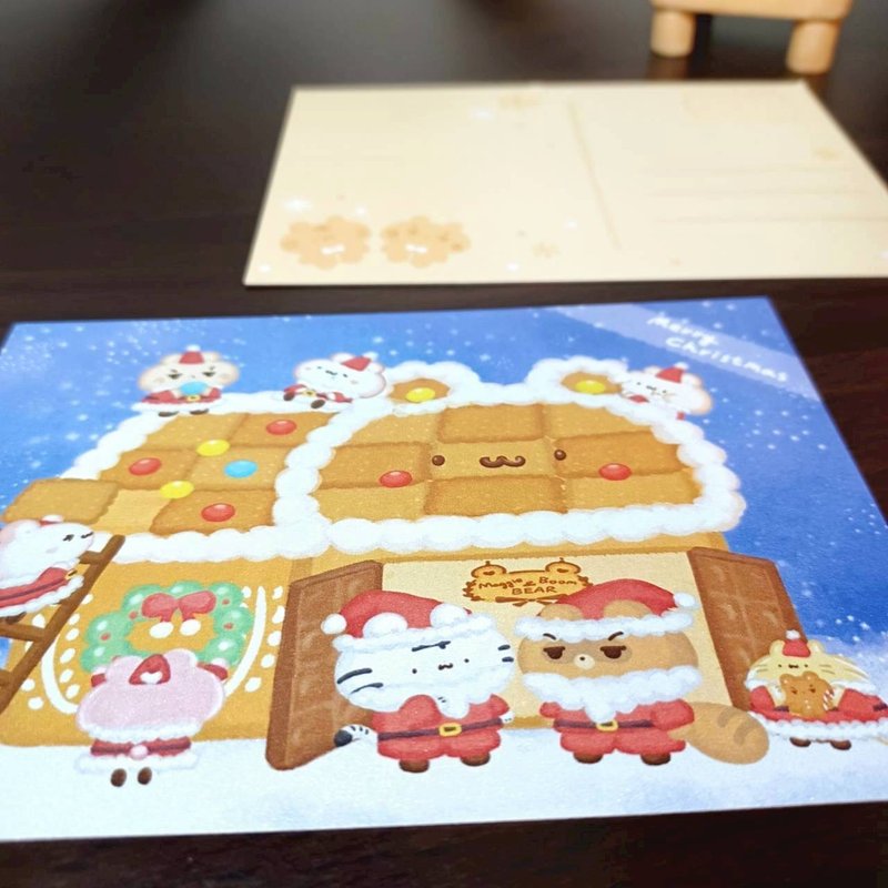 薑餅屋 - 聖誕明信片 - 系列11 - 卡片/明信片 - 紙 藍色