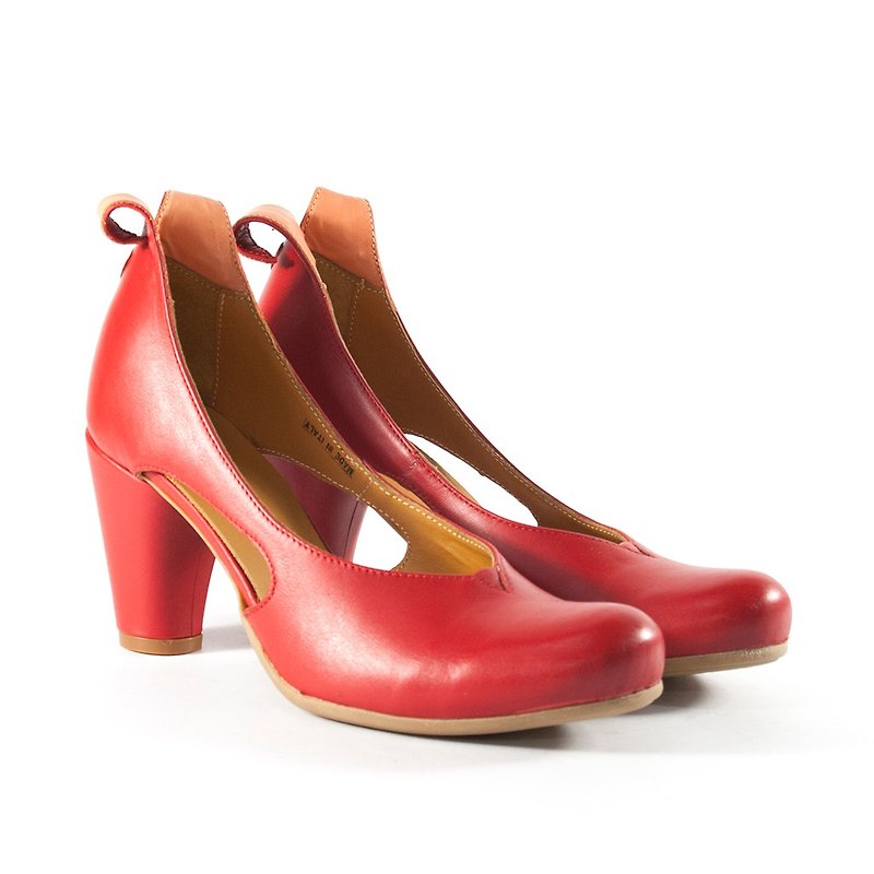 Women's Venice Leather Pump - High Heels - Genuine Leather Red