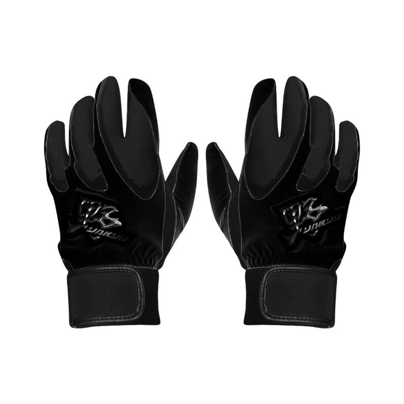 【YAKYU】Batting Gloves(1 Pair)Synthetic Leather - Black - Fitness Accessories - Faux Leather Black