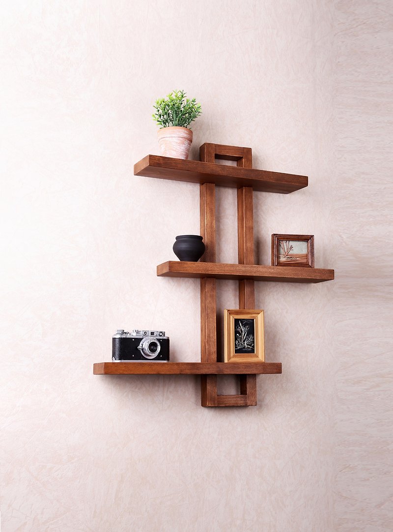 Shifting Adjustable Shelf wall shelf Wood shelf, floating wall kitchen shelf - 層架/置物架/置物籃 - 木頭 