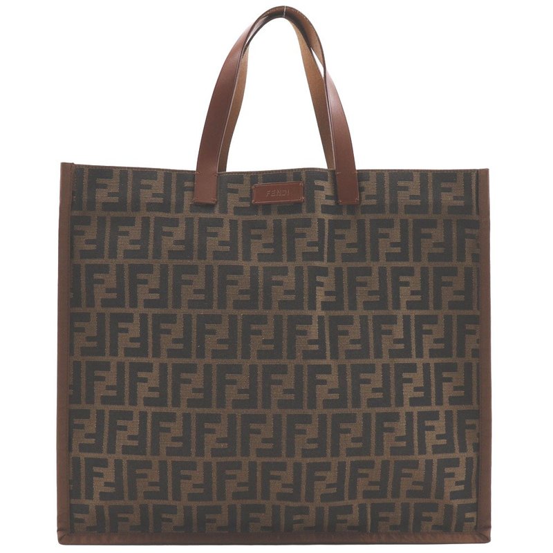 【日本直送】フェンディ FENDI ズッカ ハンドバッグ トートバッグ 8BH235-GKF ナイロンキャンバス 茶 ユニセックス【中古】 - 手提包/手提袋 - 尼龍 咖啡色