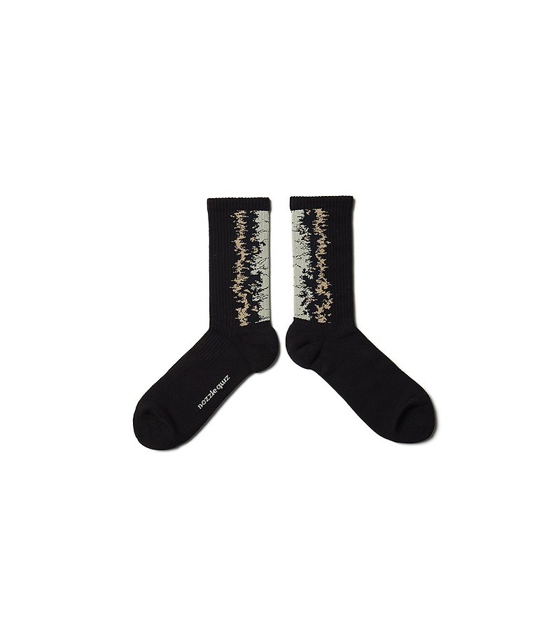 Gradient Acorn - LANDING Midcalf socks - ถุงเท้า - ผ้าฝ้าย/ผ้าลินิน สีดำ