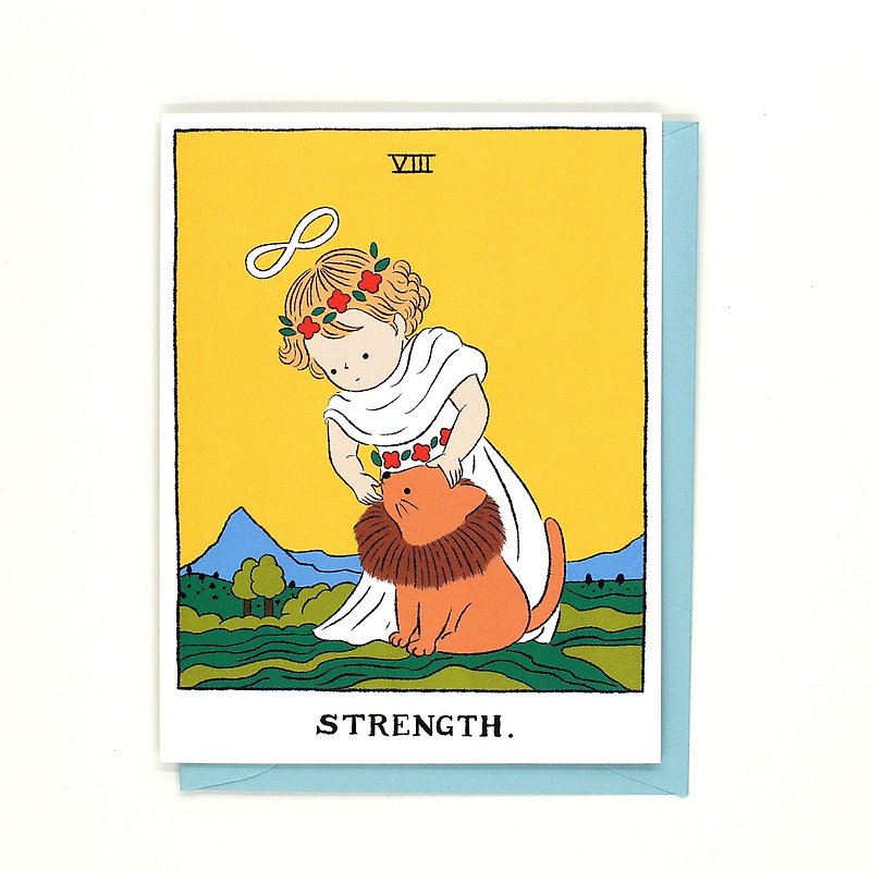 Tarot Greeting Card - STRENGTH - Cards & Postcards - Paper Yellow