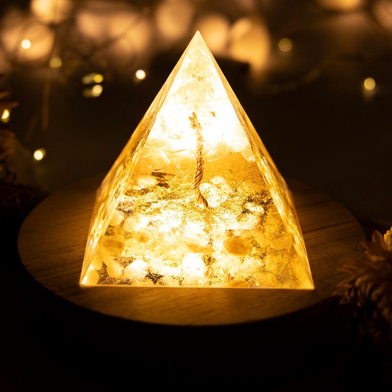 Pyramid Auganta Orgonite Aogang Tree of Life Chakra Meditation Crystal Energy White Crystal Citrine - อื่นๆ - เรซิน 