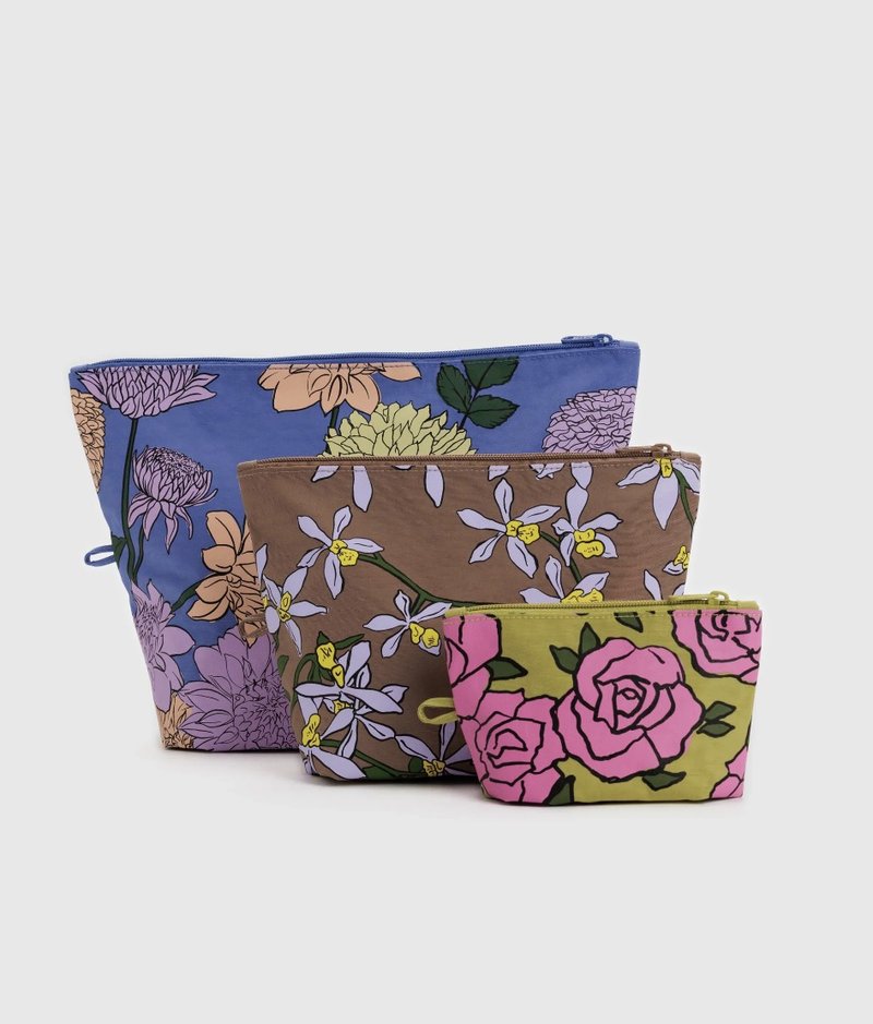 BAGGU - Travel Storage Bag - Flower Park - Toiletry Bags & Pouches - Waterproof Material Multicolor