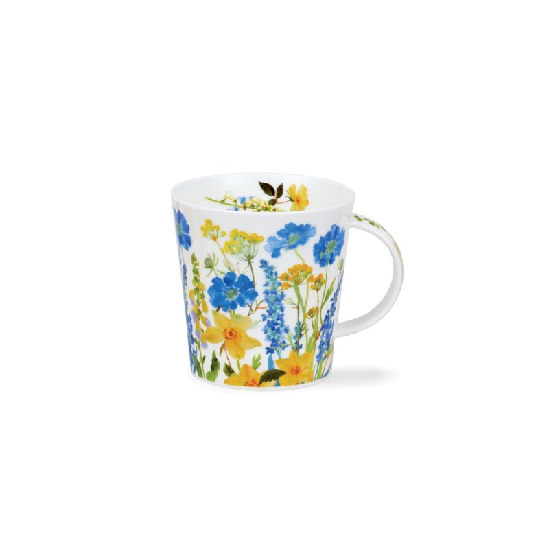 【100% Made in UK】Dunoon Border Garden Blue Bone China Mug-480ml - แก้วมัค/แก้วกาแฟ - เครื่องลายคราม 